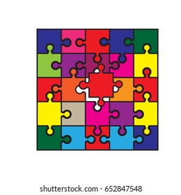 vector jigsaw puzzle for fill complete