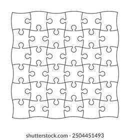 Vector Jigsaw Puzzle Isolated On White Background