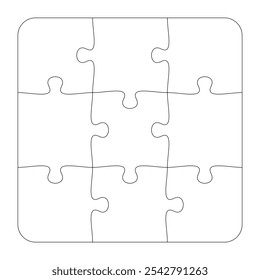 Vector jigsaw puzzle outlines, adjustable and editable, EPS 10 format.