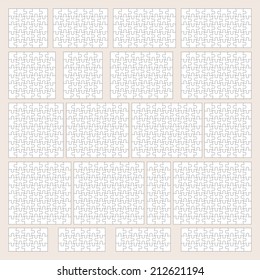 Vector jigsaw puzzle patterns set