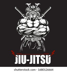 Vector Jiu-Jitsu.Design temlate in art style.