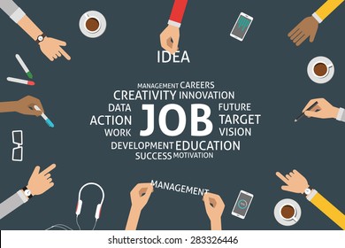 vector job concept,template