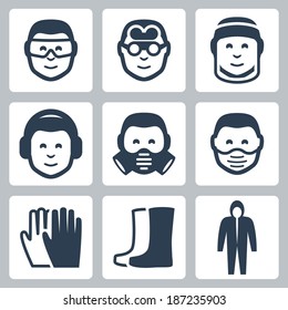 Vector job safety icons set