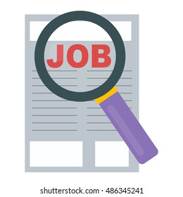 Vector job search icon set computer office concept