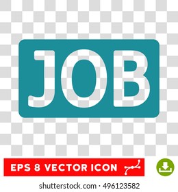 Vector Job Text EPS vector icon. Illustration style is flat iconic soft blue symbol on a transparent background.