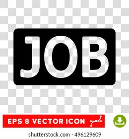 Vector Job Text EPS vector icon. Illustration style is flat iconic black symbol on a transparent background.