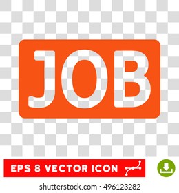 Vector Job Text EPS vector pictograph. Illustration style is flat iconic orange symbol on a transparent background.