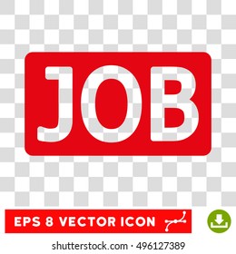 Vector Job Text EPS vector pictograph. Illustration style is flat iconic intensive red symbol on a transparent background.
