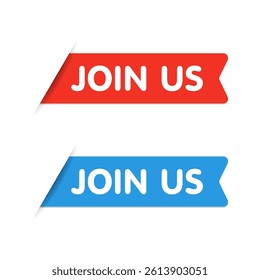 Vector Join Us Tag Ribbon Labels
