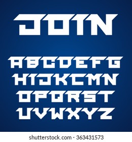 vector joined roofed font alphabet letters