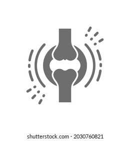 Vector Joint Pain, Obesity, Adiposity Grey Icon.