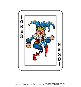 Vector joker card illustration of a joker funny Jester