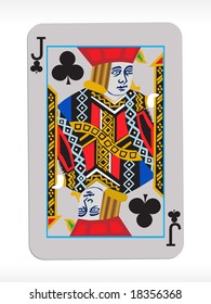 vector joker of clubs on abstract playing card background