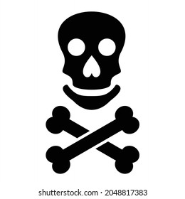 Vector Jolly Roger Glyph Icon Design
