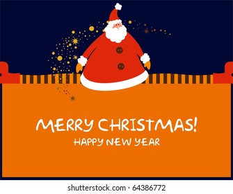 Vector Jolly Santa Claus on a colored background