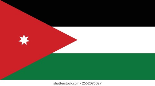 Ícone da Bandeira Nacional da Jordânia. Bandeira da Jordânia.