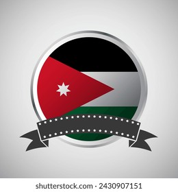 Vector Jordan Round Flag Banner Vector Illustration