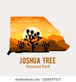 vector of joshua tree national park in California perfect for t-shirt design, background etc