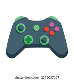 Vector joystick cartoon for gamers on white background.