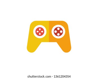 vector joystick flat color icons on white - Vector