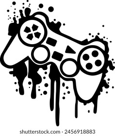 Vector joystick gamepad ilustración para estampados de camisetas y otros usos.