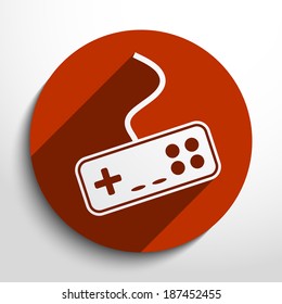 Vector joystick web flat icon in circle
