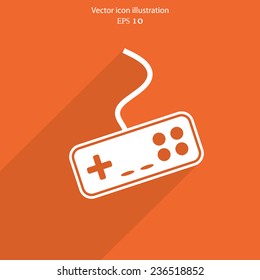 Vector joystick web flat icon. Eps 10 illustration.