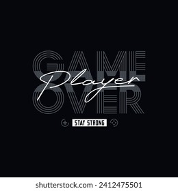 Vector joysticks game pad illustration with slogan quote,for t-shirt prints and other uses.