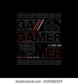 Vector joysticks game pad illustration with slogan step up your game , for t-shirt prints and other uses.