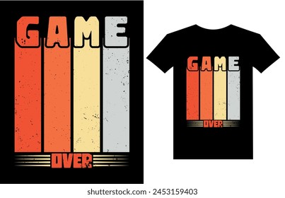 Vector joysticks game pad illustration with slogan game over, for t-shirt prints and etc.