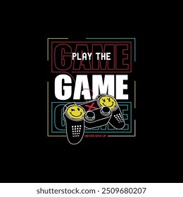 Vector joysticks game pad illustration with slogan.