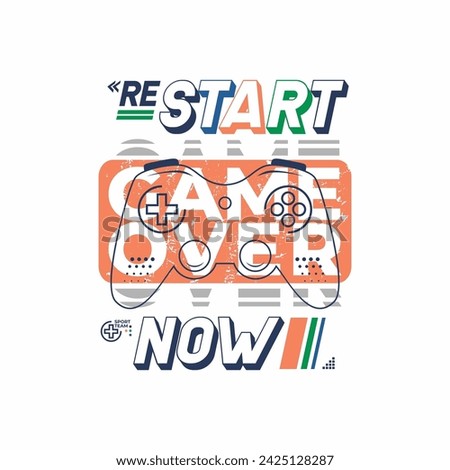 Vector joysticks game pad illustration start now, for t-shirt prints and other uses.