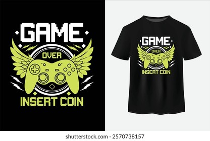 Vector joysticks gamepad illustration, gaming t shirt design 