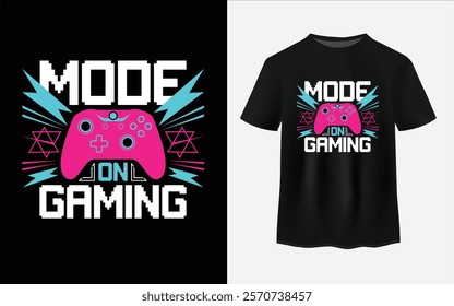 Vector joysticks gamepad illustration, gaming t shirt design 
