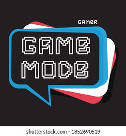 Vector joysticks gamepad illustration with slogan text, for t-shirt prints and other uses.