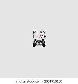 Vector joysticks gamepad illustration with slogan text, for t-shirt prints and other uses