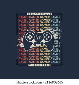 Vector joysticks Gamepad-Illustration mit Slogan-Text, für T-Shirt-Ausdrucke und andere Verwendungen.
