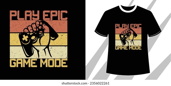 Vector joysticks gamepad illustration with slogan texts, for t-shirt prints and other uses