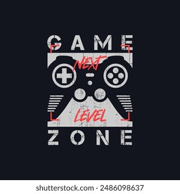 Vector joysticks gamepad illustration with slogan next level, for t-shirt prints and other uses.
