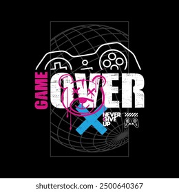 Vector joysticks gamepad illustration with slogan next level, for t-shirt prints and other uses.
