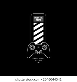 Ilustração do gamepad de joysticks vetoriais com slogan de próximo nível, para impressões de camisetas e outros usos. 

