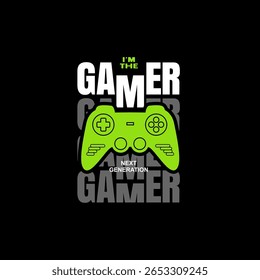 Vector joysticks gamepad illustration with slogan next level, for t-shirt prints and other uses. 
