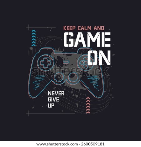 Vector joysticks gamepad illustration with slogan next level, for t-shirt prints and other uses. 
