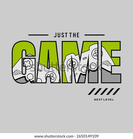 Vector joysticks gamepad illustration with slogan next level, for t-shirt prints and other uses. 
