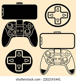 Vector joysticks gamepad illustration, for t-shirt prints and other uses. Vector Illustration