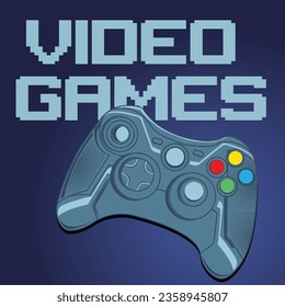 Vector joysticks gamepad illustration for t-shirt