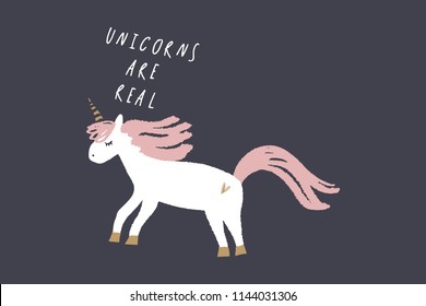 Vector and jpg image, clipart, editable isolated details. Cute cartoon unicorn art, nursery stylish Illustration, unique print for posters, cards, clothes, invitations, baby goods.