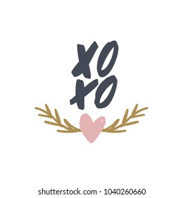 Vector and jpg image. Hand drawn funny hugs and kisses label. Scandinavian art.
Decor elements for your stuff and graphic design. Good for gift card. Clipart. Isolated.