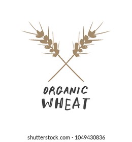 Vector and jpg image. Hand drawn spica label.
Agriculture wheat logo template.
Good for organic market pack. Clipart. Isolated.