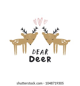 Vector and jpg image. Little deers and lettering. Scandinavian art.
Decor elements for your stuff and graphic design. Good for kids products and gifts. Clipart. Isolated. svg